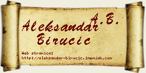 Aleksandar Birucić vizit kartica